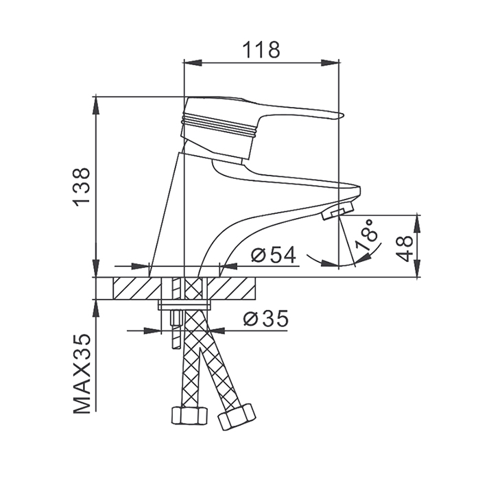 F1056 Смеситель д/умывальника FRAP 1/10