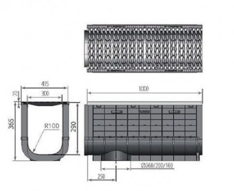 ЛВП PROFI DN300 H365 C250