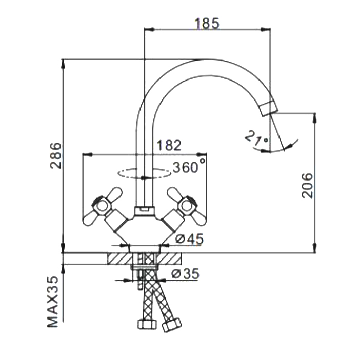 F4025 Смеситель д/кухни FRAP 1/10