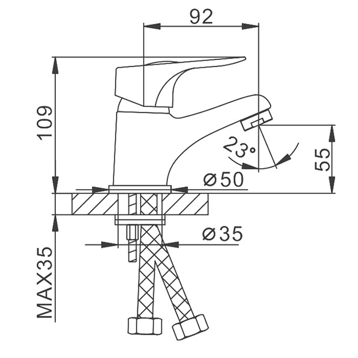 F1037 Смеситель д/умывальника FRAP 1/10